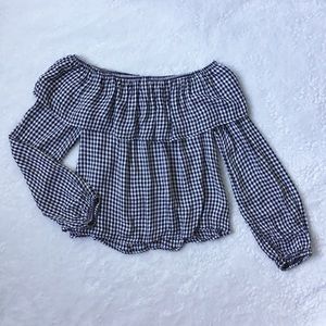 Off Shoulder Gingham Top